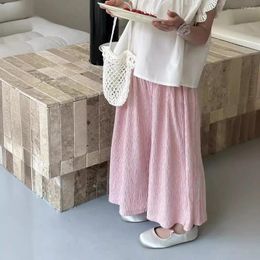 Trousers Girl Pants 2024 Summer And Spring Korean Style Fashion Two Colour Wide Leg Culottes Cool Shake Clothes