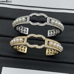 Charm Bracelets C-Letter Bangles Designer Bangle Titanium steel Bracelet Men Womens Brand Jewelry Inlay Crystal 18k Gold Stainless Steel Wristband Cuff Loves Gifts