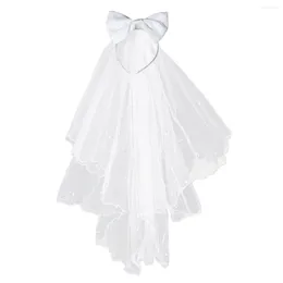 Bridal Veils Flower Girl White Wedding First Communion Dresseses With Bow For Bride Marriage