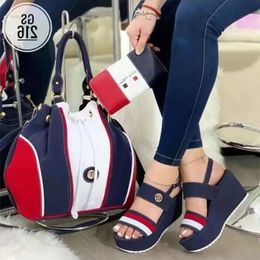 3643 Sandals Size for Women Summer Fashion Open Toe Ankle Buckle Strap Platform Wedge Heels Ladies Dress Shoes 220523 223f Platm