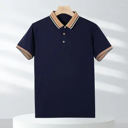 Men's Polos 2024 Cotton Mens T-shirt Short-sleeve Man Business Shirts Short Sleeve Men POLO Collar T For Male Tops