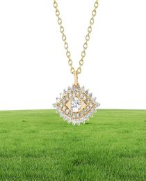 Gemnel High Quality Turkish Evil Eyes Charm Pendant Necklace Chain 18k Gold Plated 925 Sterling Silver Eye Dainty187i9075306