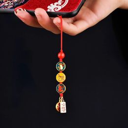 Cute Cartoon Lucky Cat Keychain Trinkets Phone Charms Car Bag Pendant Key Chain Pray Keyfob Couple Gifts