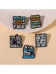 Brooches 5PCS Enamel Brooch Cartoon Animals Various Novel Design Backpack Badge Hat Bag Lapel Pin Accessories Girl Gift