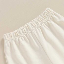 Trousers Childrens and Girls Flash Pants Baby Bell Bottom Pants Elastic Waist Solid Colour Cotton Pants Casual Pants d240517
