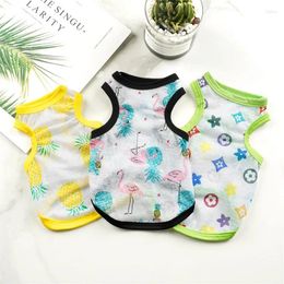 Dog Apparel Pet Beach Vest Summer Thin Clothes Small Bichon Frise Breathable Sleeveless Teddy Pineapple T-Shirt