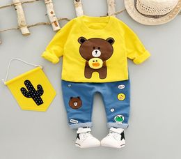 Kids Clothes Autumn Boys Cartoon Bear Clothes set Longsleeved TshirtPants Toddler Clothing Sets Children Fashion set2542248