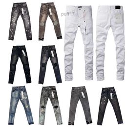 Street Fashion Designer Jeans Men Buttons Fly Black Stretch Elastic Skinny Ripped Jeans Hip Hop Brand Pants for Women White Black Pants EVSS