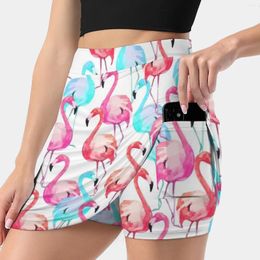 Skirts Flamingo Flamingos Pattern Print Tropical Bird Women's Skirt Y2K Summer Clothes 2024 Kpop Style Trouser With