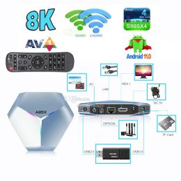 Box 1PC A95X F4 Android 11 Smart TV BOX 8K HD RGB Light Amlogic S905X4 4GB 32GB 64GB 2.4G/5G Dual Wifi BT4.1 Vedio Decoding Media Play