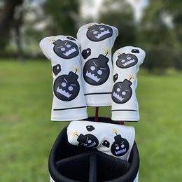 Demon bomb Golf Club #1 #3 #5 Wood Headcovers Driver Fairway Woods Cover PU Leather Head Covers Golf Putter Covers 240516