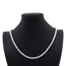 Hot Selling Chain 10K Gold 3Mmdef White Moissanite Diamond Tennis Necklace 16 Inches Men And Women Wearable