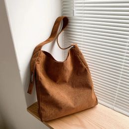 Shopping Bags Women Big Corduroy Bag Reusable Large Capacity Girls Books Tote Grocery Handbag Eco Environmental Shopper Shoulder