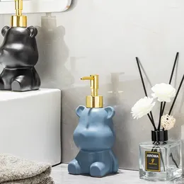 Liquid Soap Dispenser Bear Ceramic Bottle Creative Lotion Empty Shampoo Press Bathroom Toilet