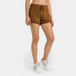 Active Shorts Summer Gym Sports Women's High Waist Pocket Yoga Drawstring Loose Cycling Running Push Ups Fitness Clothing