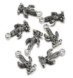 100PCS 24x13mm Antique Silver Colour Alloy Small Accessories Coral Pendant Plant Cactus Charms for Necklace DIY Making Jewellery Find7244036