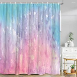 Shower Curtains Watercolor Curtain Gradient Modern Creative Tie-Dye Fashion Abstract Polyester Fabric Bathroom Decorative