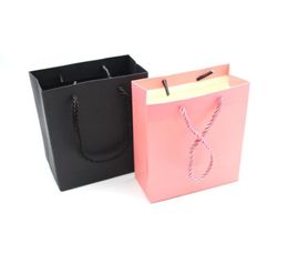False Eyelashes Whole Gift Bags For Eyelash Business 51020304050 Pieces In Bulk PinkBlack Paper Bag With Handle8985070