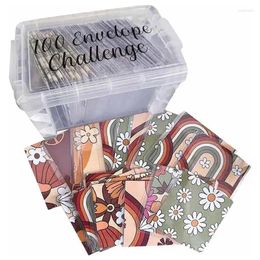 Gift Wrap 100 Envelope Challenge Kit Money Storage Box With Envelopes Organiser For Cash Bills
