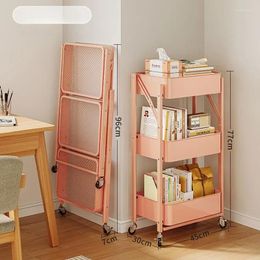 Kitchen Storage Folding Rack Trolley Bathroom Bedroom Multi-layer Snacks Shelving Organizer Carts Mobile