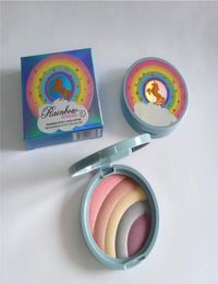 New makeup Rainbow effect Highlioghter Strobe Glow pressed Powder 5colors in 1 palette High quality drop3122926