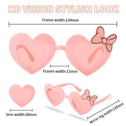 2023 New Children Cute Cartoon Heart Bowknot Shaped UV400 Girls Outdoor Protection Sunglasses Kids Sun Glasses 02ccc