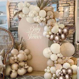 Party Decoration 108Pcs White Sand Balloons Garland Arch Kit Double-layer Latex Ballon For Birthday Boho Neutral Bridal Shower Wedding