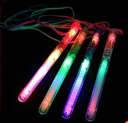 Multi Colours Flash Sticks with Rope Christmas Party Supplies LED Flash Lightup Wand Glow Sticks Party Decoration W86336513483