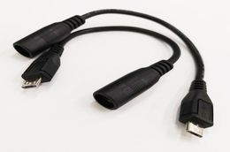 DC Power 55x21mm Female to Micro USB20 Male Plug Charge Cable About 12CM DHL200PCS6476517