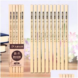 Pencils Wholesale 100Pcs Standard Environmental Pencil Black Hard Hb Triangle Bar High Quality Writing Wooden 240304 Drop Delivery Off Dhkuu
