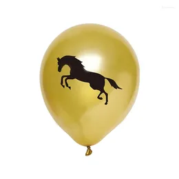 Party Decoration 12 Inch 2.8g Baby Birthday Set Gold Brown Gray Latex Horse Denim Theme Balloon