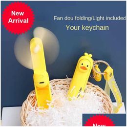 Other Home & Garden New Student Portable Mini Electric Fan Little Yellow Duck Usb Rechargeable Hand Key Grip Pendant Fans Drop Deliver Dhy6U