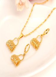 24 k Yellow Fine Gold Filled PNG Pendant Necklaces Women Papua New Guinea Bilum Jewelry earrings african women girls Gift9149925