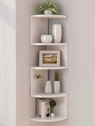 Storage Holders Racks 2/4/5-Layers Shelf Corner Floating Shelves Wall Bookshelf Home Kitchen Organisers Living Room Decorations H240516