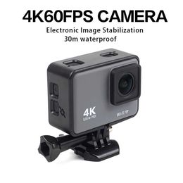 Sports Action Video Cameras New 4K/60FPS WiFi shock-absorbing motion camera with remote control screen waterproof motion camera driver recorder J240514
