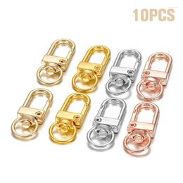 Hooks 10pcs Alloy Rotatable Lobster Clasp Dog Key Chains Buckle Bag Hook Keychain Connectors DIY Jewelry Making Findings