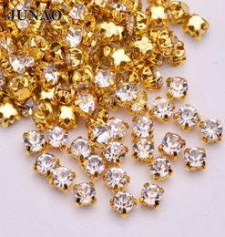 SS12 Sewing Clear Crystals Claw Rhinestones Flatback Glass Stones Sew On Strass Crystal For Clothes Dress Crafts 1440pcs6018197