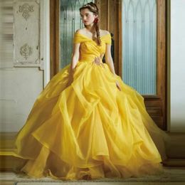 Party Dresses Elegant Off The Shoulder Princess Prom Dress Exquisite Appliques Pleat Ruched Ball Gown Gorgeous Sweep Train Evening