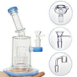 Dome Perc Hookahs Glass Bong Thick Beaker Base Wheel Philtre 4 Colour With Clear Bowl Oil Dab Rigs Bongs Birdcage Percolator Splash Guard Water Pipes