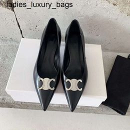 New Leather Pumps Shoes Kitten Heels Slip-On Women Dress Shoes Stiletto Heel Pointed Toe Women Luxury Designers Evening Party Shoes High Heel