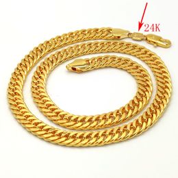 THAI BAHT Solid GOLD GF NECKLACE Heavy 88 Grams Jewelry 4mm THICK TALL XP Cuban Curb Chain 24 K Stamp link 284Y