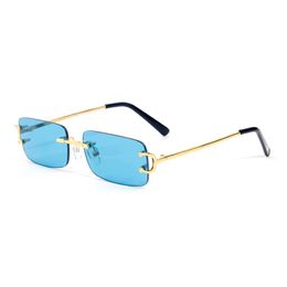 2022 clear frame sunglasses vintage gold Sunglasses Women Men Brand Design Summer Shades Colored lenses Alloy Glasses New Arrival fashi 2174