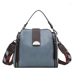 Bag Fashion Shoulder For Women PU Leather Handle Crossbody Ladies Small Square Casual Quality Solid Messenger Blue Black