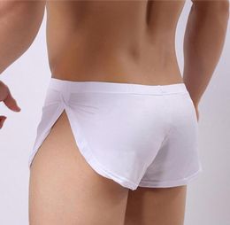 Underpants Underwear Boxers Shorts Men Pyjamas Side Split Gay Male Soft Comfortable Sleepwear Novelty Panites1356898
