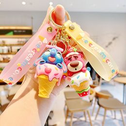 keychains woman Designer keychain for women Accessories Ice Cream History Clownfish figure key ring Creative silicone cartoon figure backpack keyrings pendant