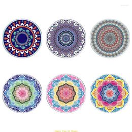 Towel Round Beach Blanket Hippie Mandala Floral Print Tapestry Tassel Yoga Mat