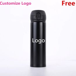 DIY Vacuum Water Bottles 450ML Cute Safety 304 Stainless Steel Girls Students Year Birth Gift Drinking Coffee Cup Customized 240507