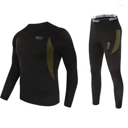 Men's Thermal Underwear Winter Men Sets Compression Fleece Sweat Quick Drying Thermo Clothing Long Johns