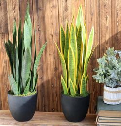 Artificial Succulent Agave Monolithic Tropical Leaves Desert Plants Sansevieria Trifasciata Prain Home Office Decor Fake Bonsai6286529