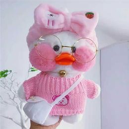 Other Toys 30cm Kawai role-playing yellow plug cute stuffed Lalafanfan mimi duck hugging animal soft plush childrens toy